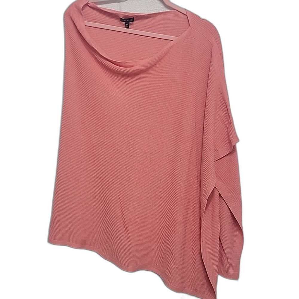 Talbots Relaxed Knit Poncho Pink Size L Workwear